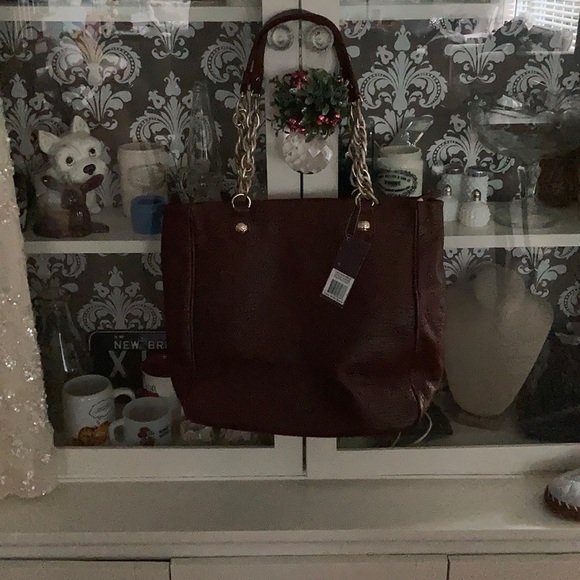 Elliott Lucca NWTS leather tote shoulder bag chain - Picture 11 of 16